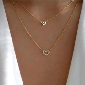 Gold Filled CZ Heart Necklace Set